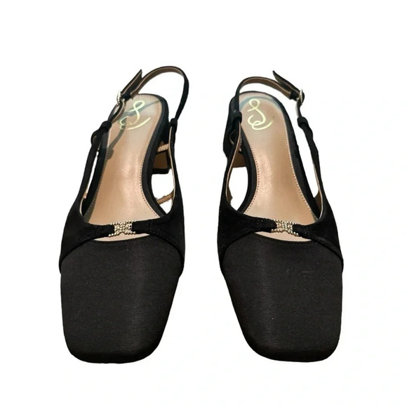 👠 Sam Edelman Tarra Black Slingback Block Heel Pumps 10.5 👠 - Picture 2 of 5